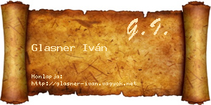 Glasner Iván névjegykártya